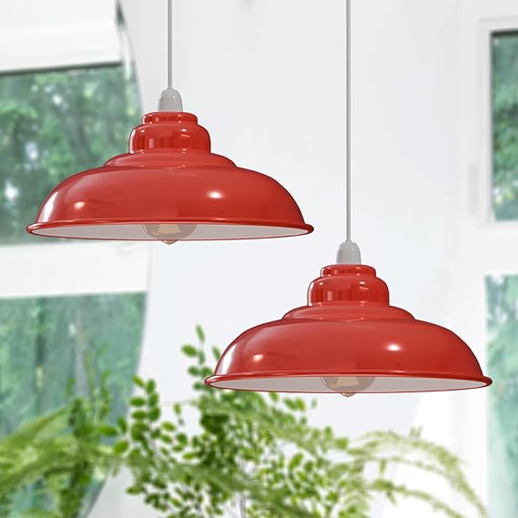 red ceiling lampshade