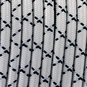 Electricalsone Black & White 3 Core Round Fabric Cable 0.75mm – Vintage Braided Flex