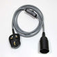 4m Fabric Flex Cable UK Rose Gold color Plug In Pendant Lamp Set E27 Bulb Holder+ switch