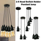 Multi Way Black Modern Ceiling Pendant Fitting LED Light Bulbs Lampshade UK~2257