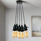 Multi Way Black Modern Ceiling Pendant Fitting LED Light Bulbs Lampshade UK~2257