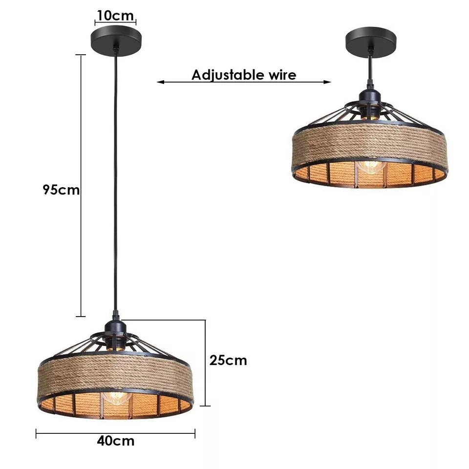 Retro Hemp rope Ceiling Pendant Light