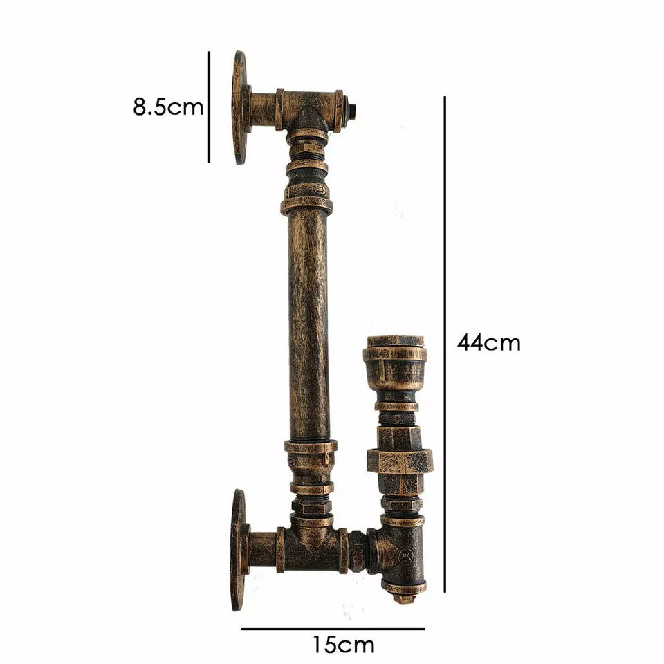 Industrial Rustic Wall Lamp Steampunk Water pipe Wall Light