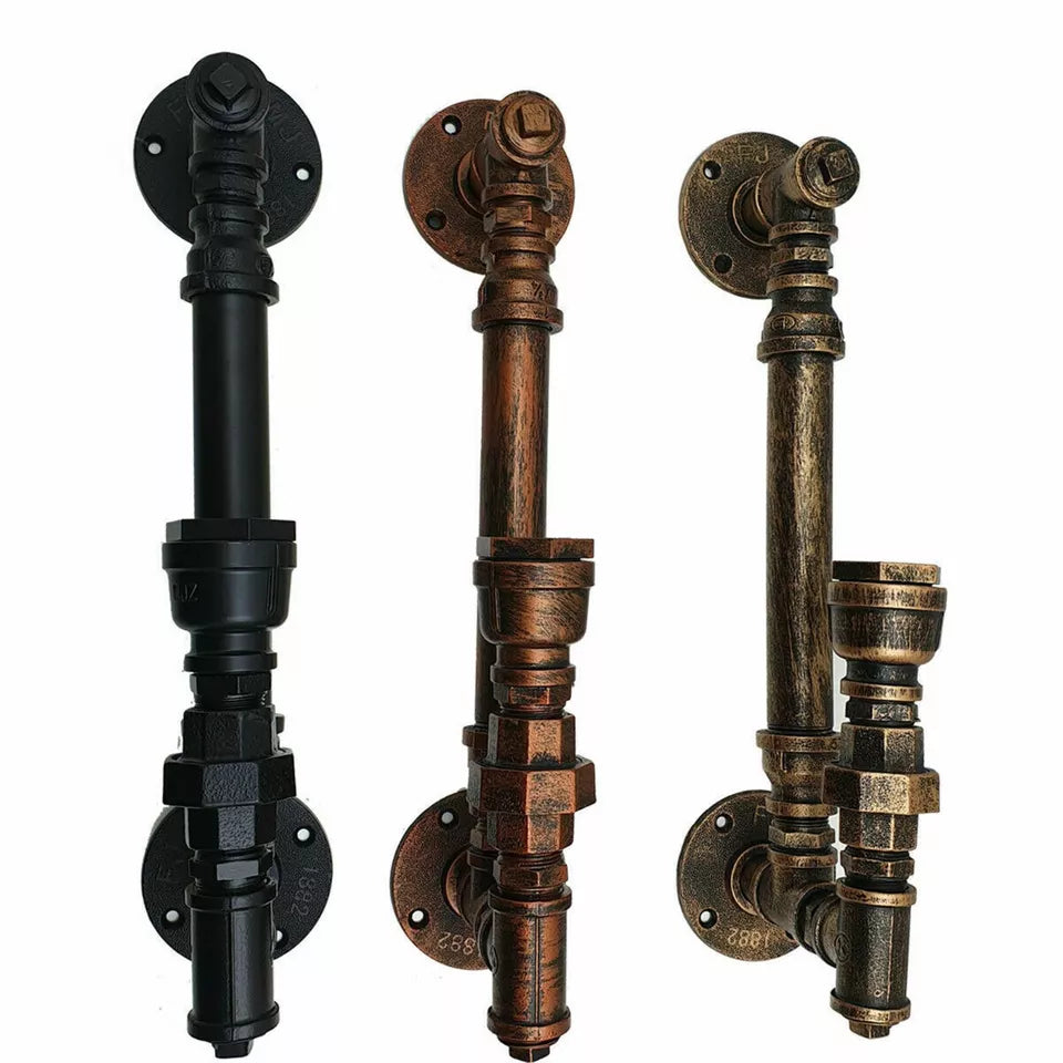 Industrial Rustic Wall Lamp Steampunk Water pipe Wall Light