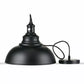 Vintage Metal Single Head Curvy Shade Adjustable Hanging Pendant Light