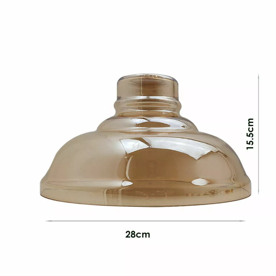 Industrial Amber Glass Ceiling Shade  Pendant Light Fixture