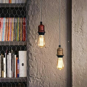 Brushed Copper Pendant Light UK – Vintage E27 Hanging Ceiling Light