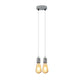 Vintage E27 Metal 2 Head Holder Ceiling Pendant Light with Adjustable Cable