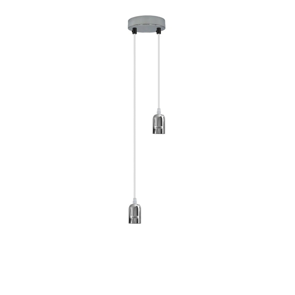 Vintage E27 Metal 2 Head Holder Ceiling Pendant Light with Adjustable Cable