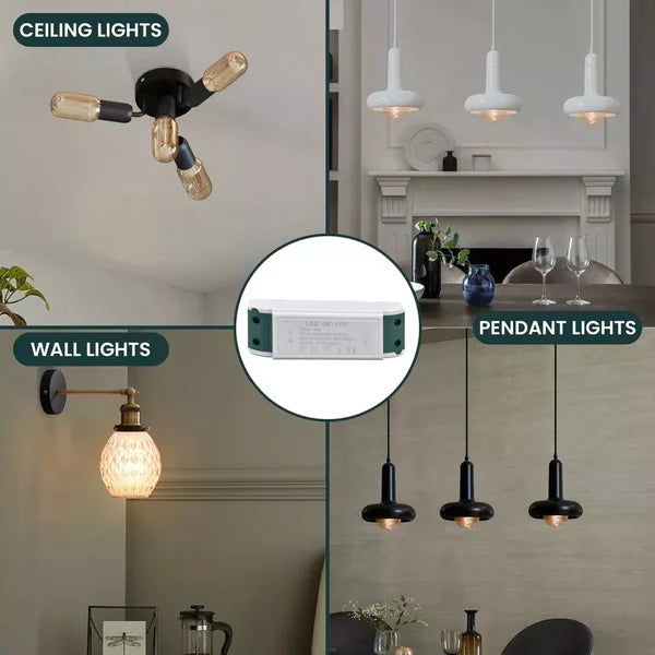 Constant Current 600mA / 1000mA High Power DC Connector LED Ceiling Light Power Supply — 12V LED power supply, IP20 rated, UK stock