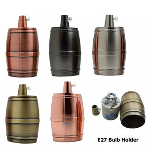 Barrel Holder Satin Nickel Antique E27 Lamp Holder