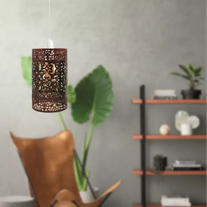 Easy Fit Brushed Brass Drum Lampshade | Retro Metal Shade
