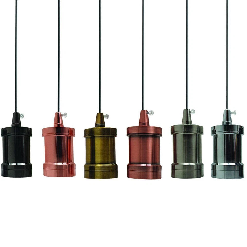 Edison E27 Light Bulb Holder Metal Screw Cap Industrial Lamp Antique Style