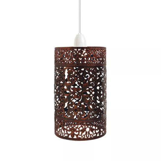 Easy Fit Brushed Brass Drum Lampshade | Retro Metal Shade