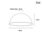 Measurement chart for a dome-shaped object with dimensions labeled.