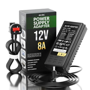 12V 8A 96W DC Power Supply Adapter – AC to DC for LED Strips