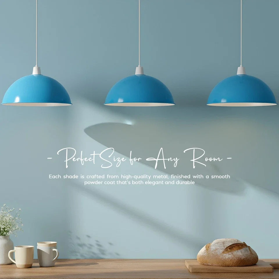 Modern Retro Metal Dome Lampshade – Easy Fit E27