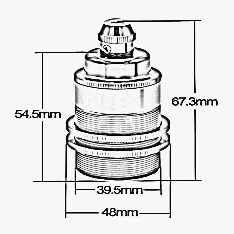 Threaded Holder Yellow Brass E27 Base Screw Thread Bulb Socket Lamp Holder