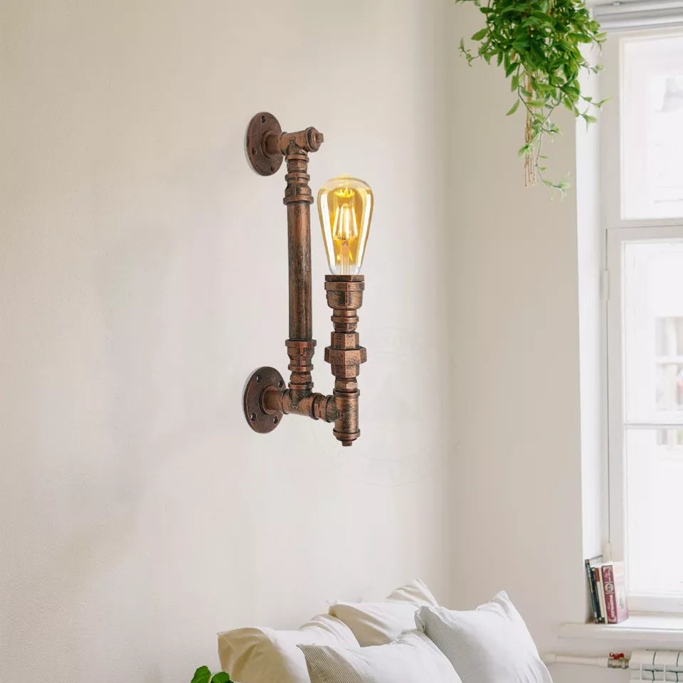 Industrial Rustic Wall Lamp Steampunk Water pipe Wall Light