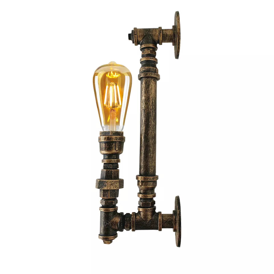 Industrial Rustic Wall Lamp Steampunk Water pipe Wall Light