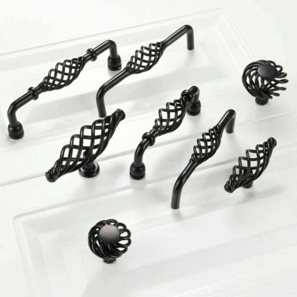 Black Iron Cabinet Handles & Knobs for Kitchen Cupboards, Doors & Drawers