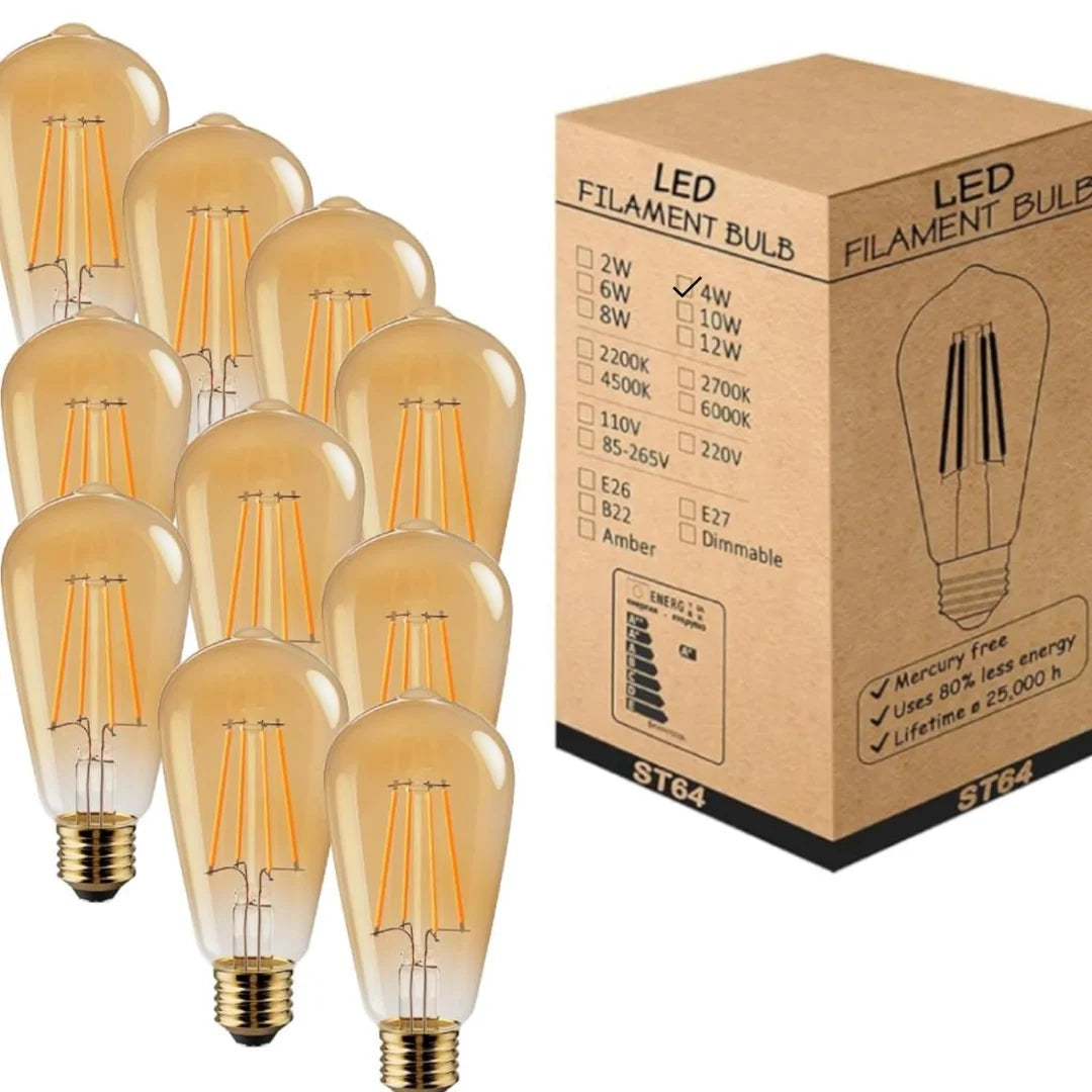 antique style led bulb
warm amber filament bulb