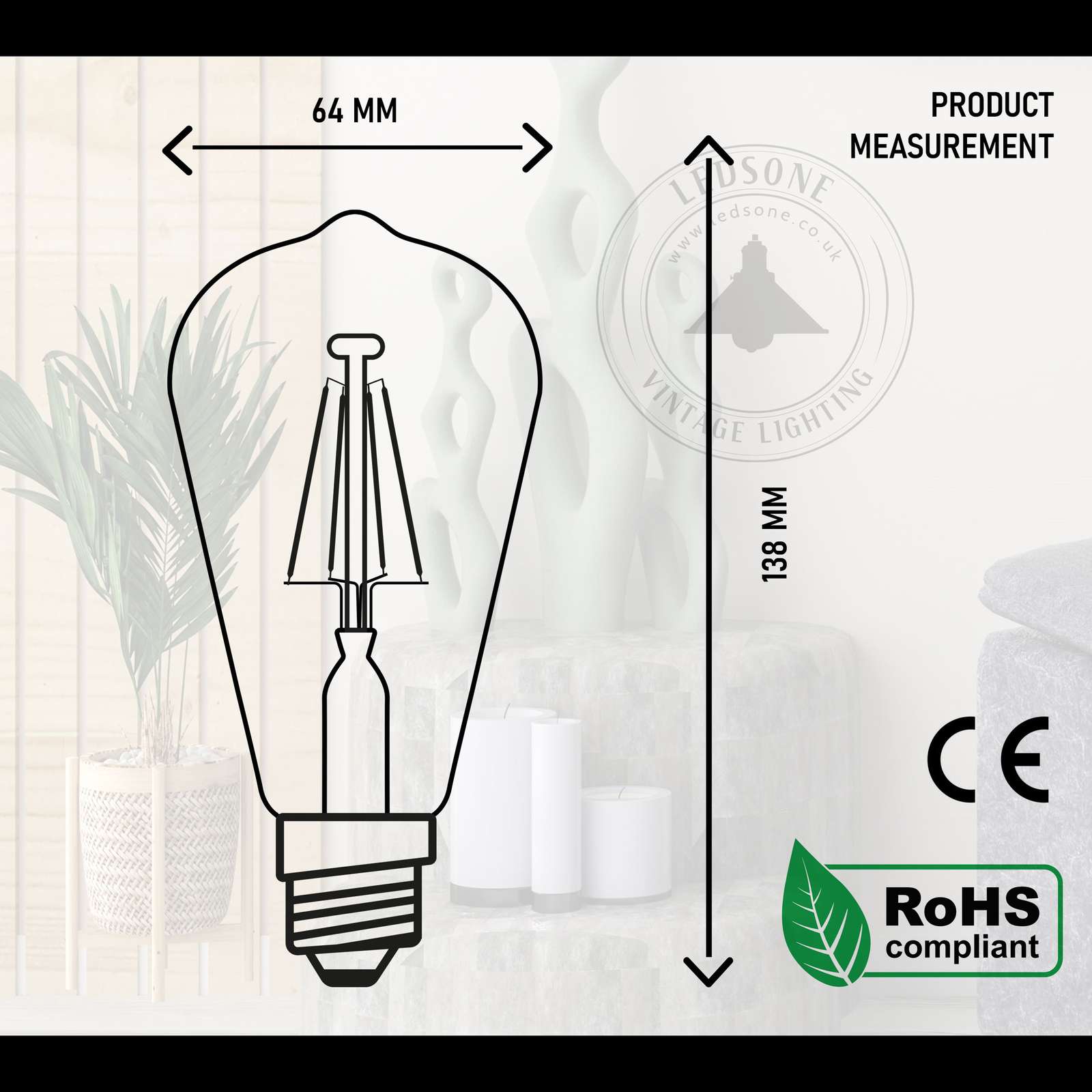 warm white filament bulb
