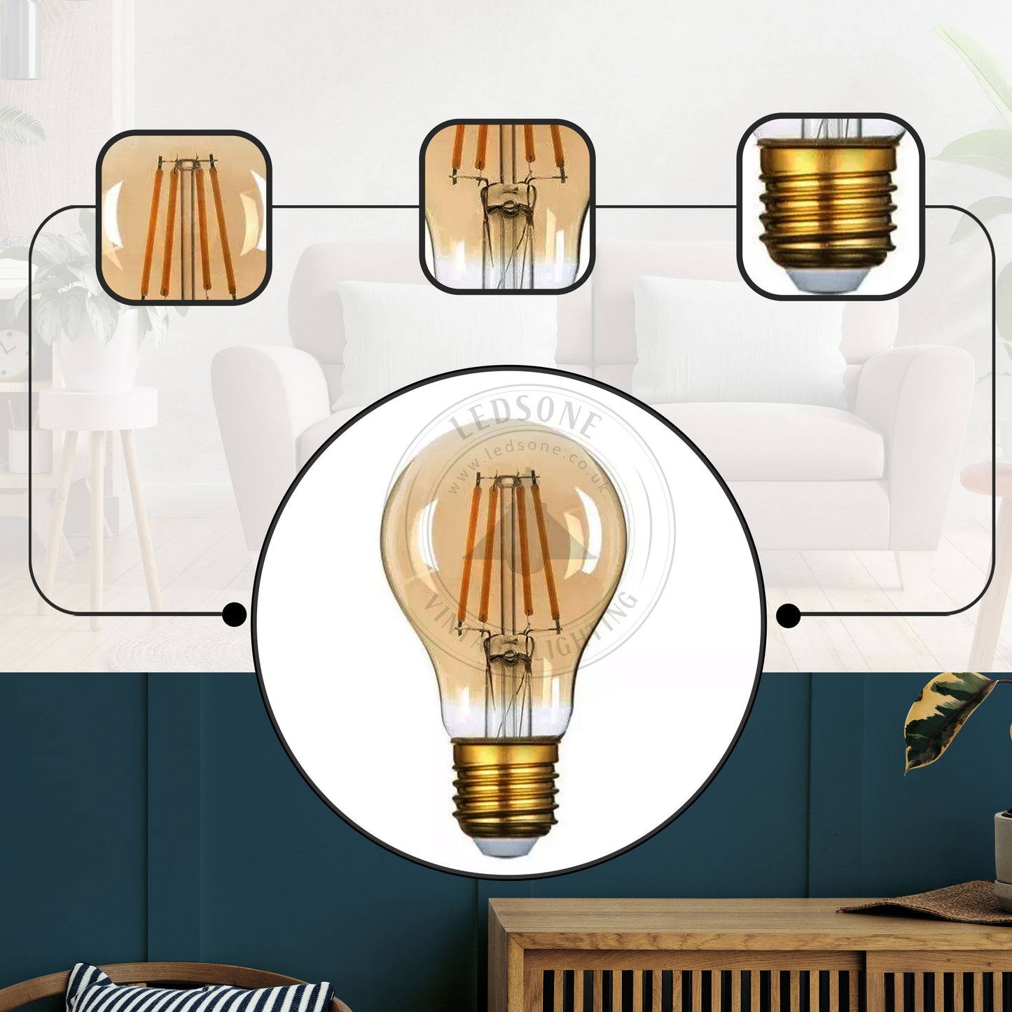 A60 E27 4W Vintage LED Light Antique Style Edison Bulbs