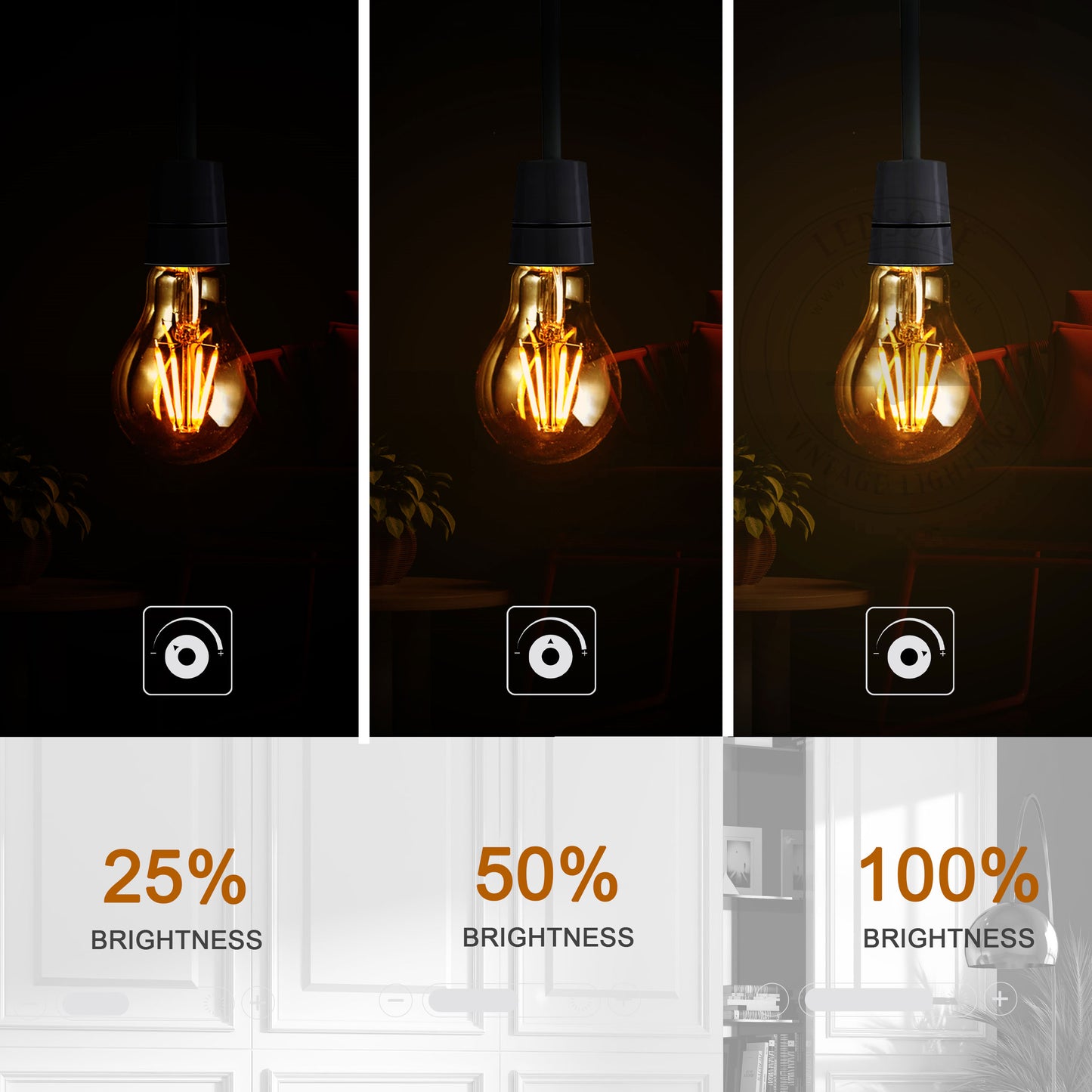 A60 E27 4W Vintage LED Light Antique Style Edison Bulbs