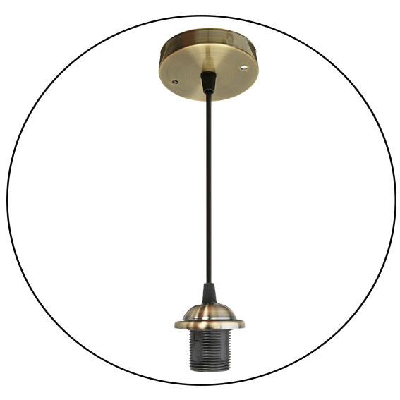 electricalsone Industrial Ratio Green Brass E27 PVC Ceiling Rose Pendant Light~3382