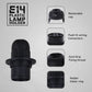 E14 Bulb Holder Edison Small Screw SES Black Plastic Lamp holder For Table Lamp E14 Socket UK.