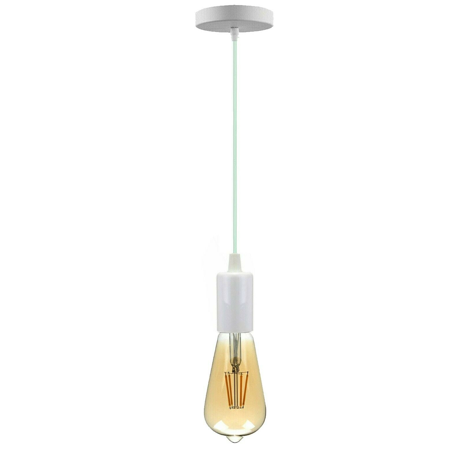 Vintage E27 Fitting Suspension Light Base White Lamp Holder Ceiling Pendant Lights~3636 - electricalsone UK Ltd