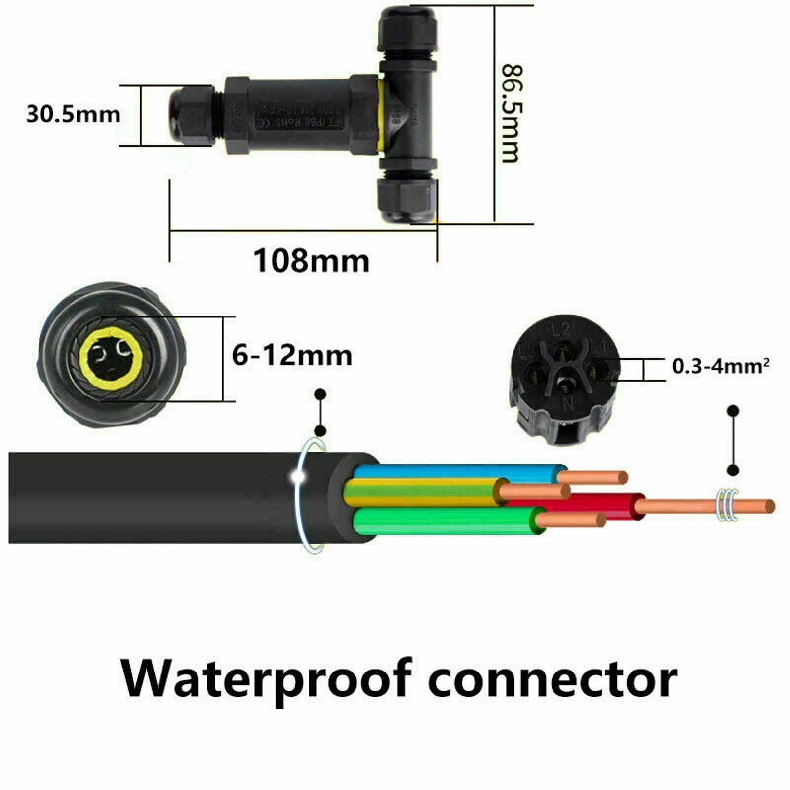 LongLife Waterproof Electrical Junction Box Cable Connector Wire IP68 Outdoor UK~3556