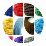 2 Core 8 Amp Braided Fabric Twisted and Round Cable Lighting Flex