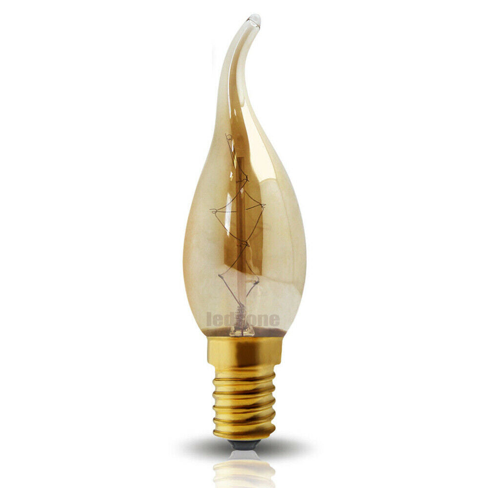 C35 E14 Retro Edison Antique Filament Spiral Lamp Light Dimmable Bulb