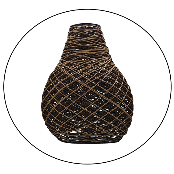 Decorative Modern Woven Rattan Pendant Lamp Cage Lighting Shade