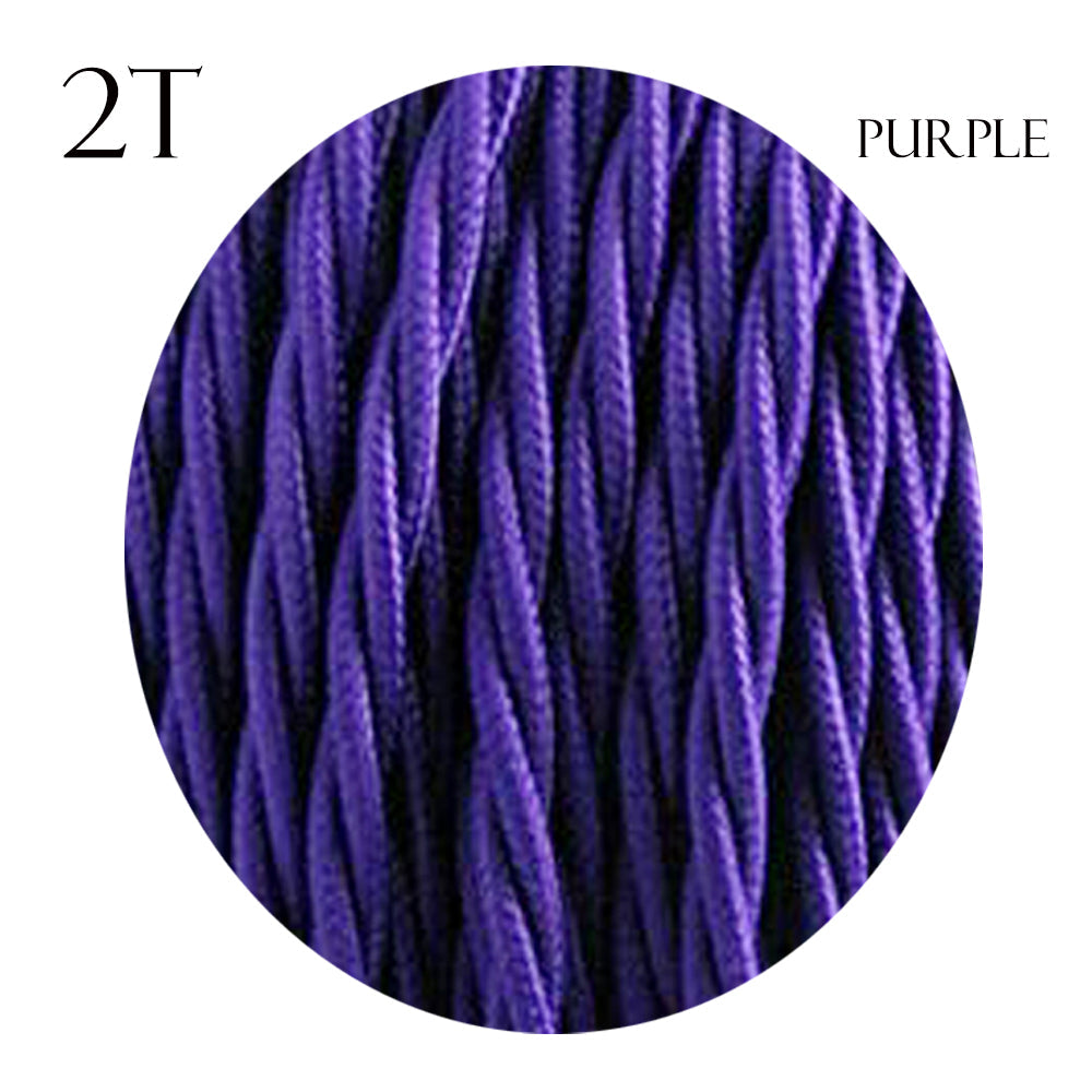 2 Core 8 Amp Twisted & Round Braided Flex Fabric Lighting Cable