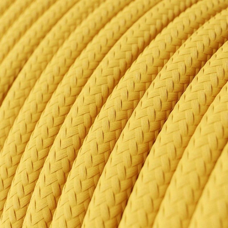 3 Core Braided Cable Fabric Cord Flex Cable Yellow