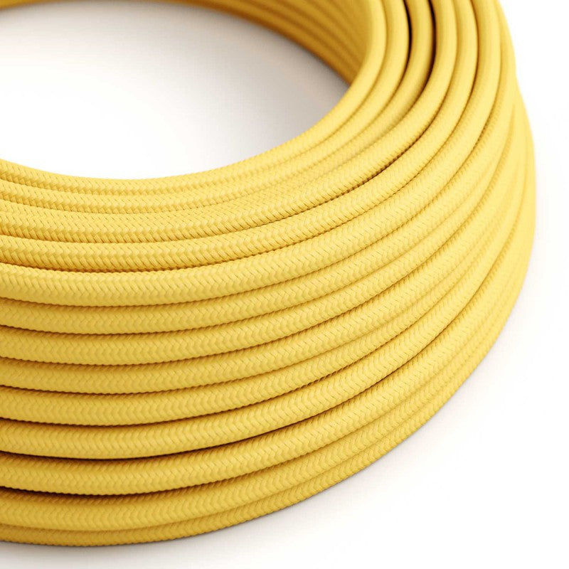 3 Core Braided Cable Fabric Cord Flex Cable Yellow