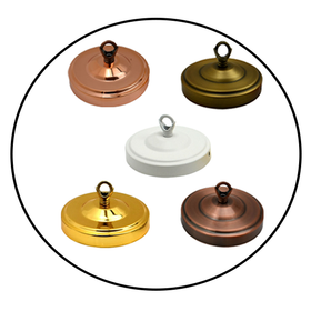 108mm Metal Ceiling Rose & Hook Ring | Chandelier Plate | 8 Colours