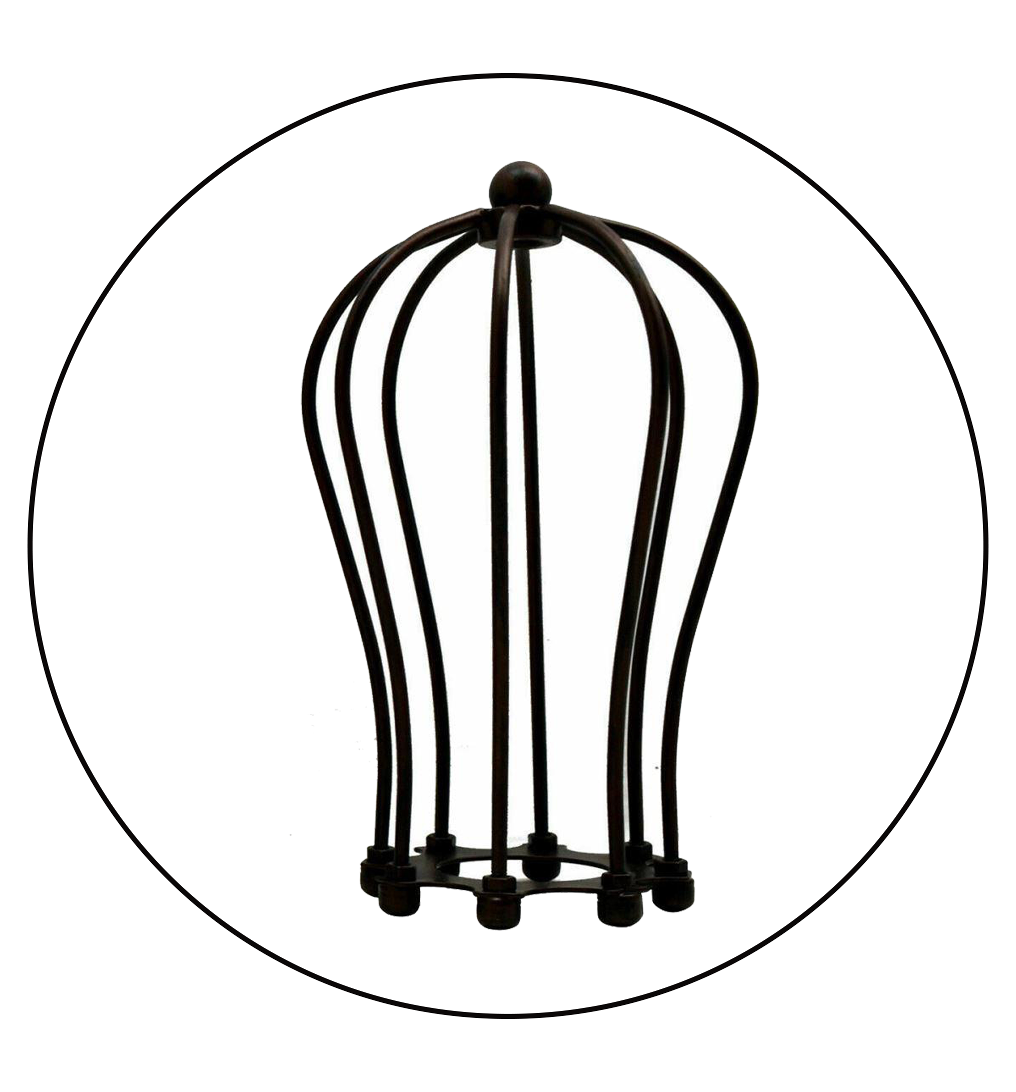 Balloon Shape Rustic Red Metal Wire Cage Lampshade