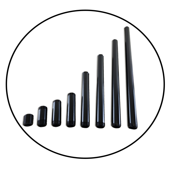 ¾ inch barrel nipple malleable Iron fitting Male BSPT 3/4in to Male BSPT 3/4in - Black Variable sizes from 2.5cm to 60cm