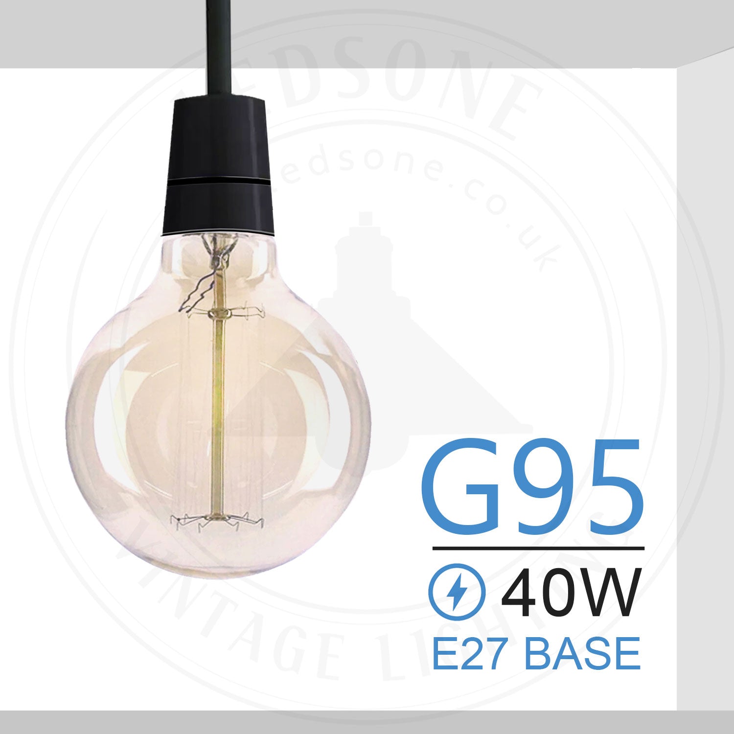 E27 G95 40W Dimmable Antique Globe Industrial Retro Bulb