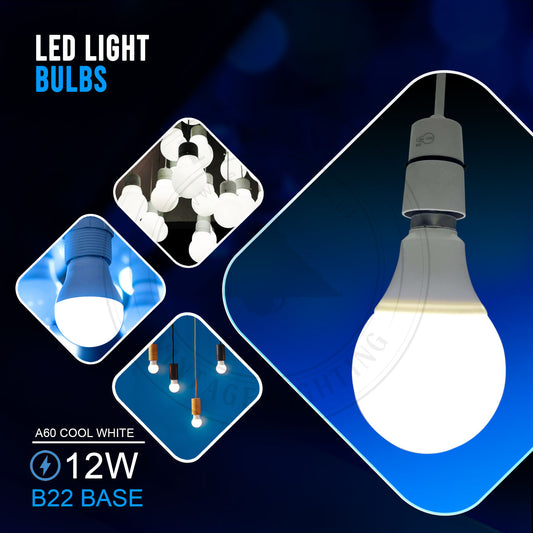12W B22 Screw LED Light GLS bulbs, Energy Saving Edison Cool White 6000K non dimmable lights