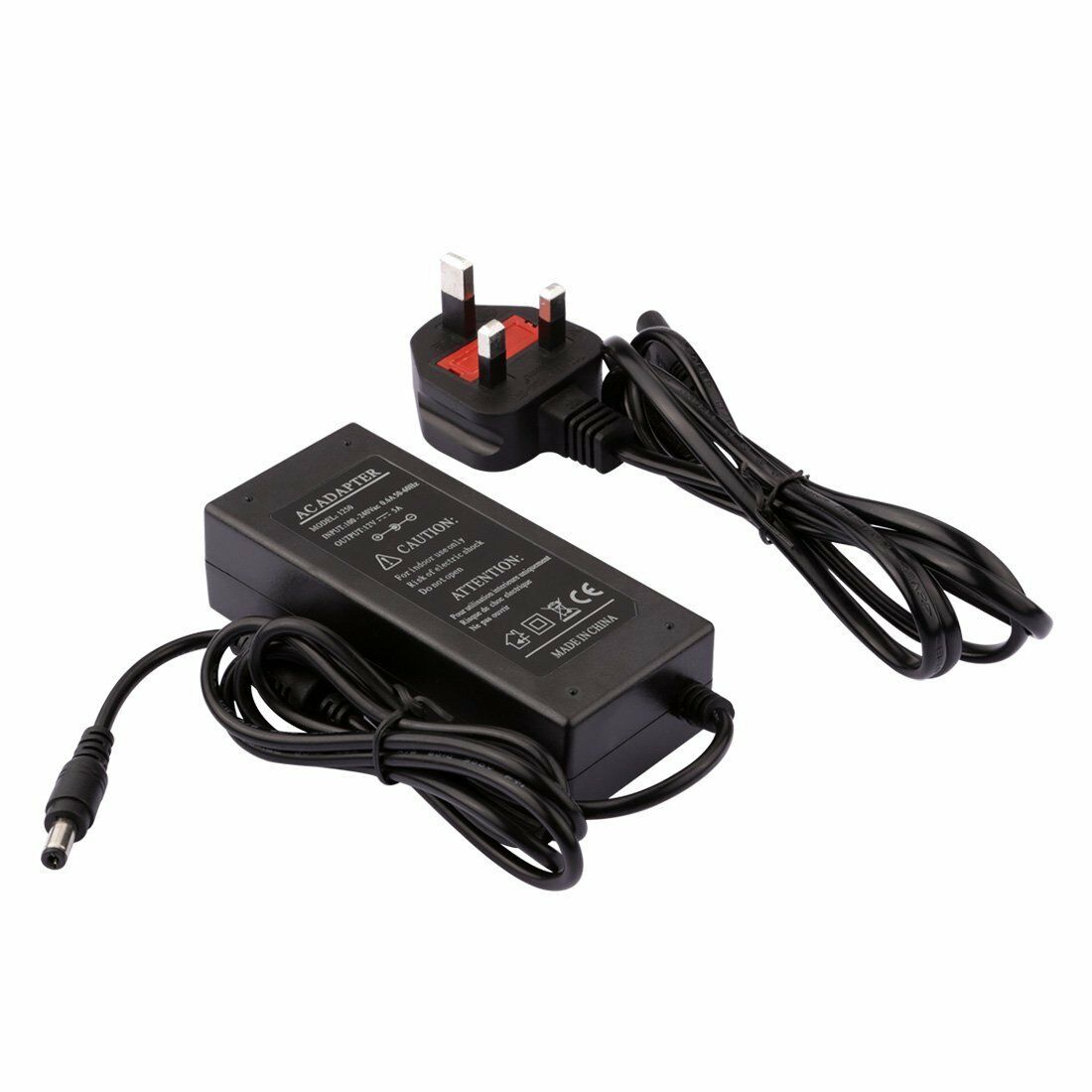 AC DC 12V 5A Power Supply Adapter Charger Transformer for 3528/5050 LED Strip