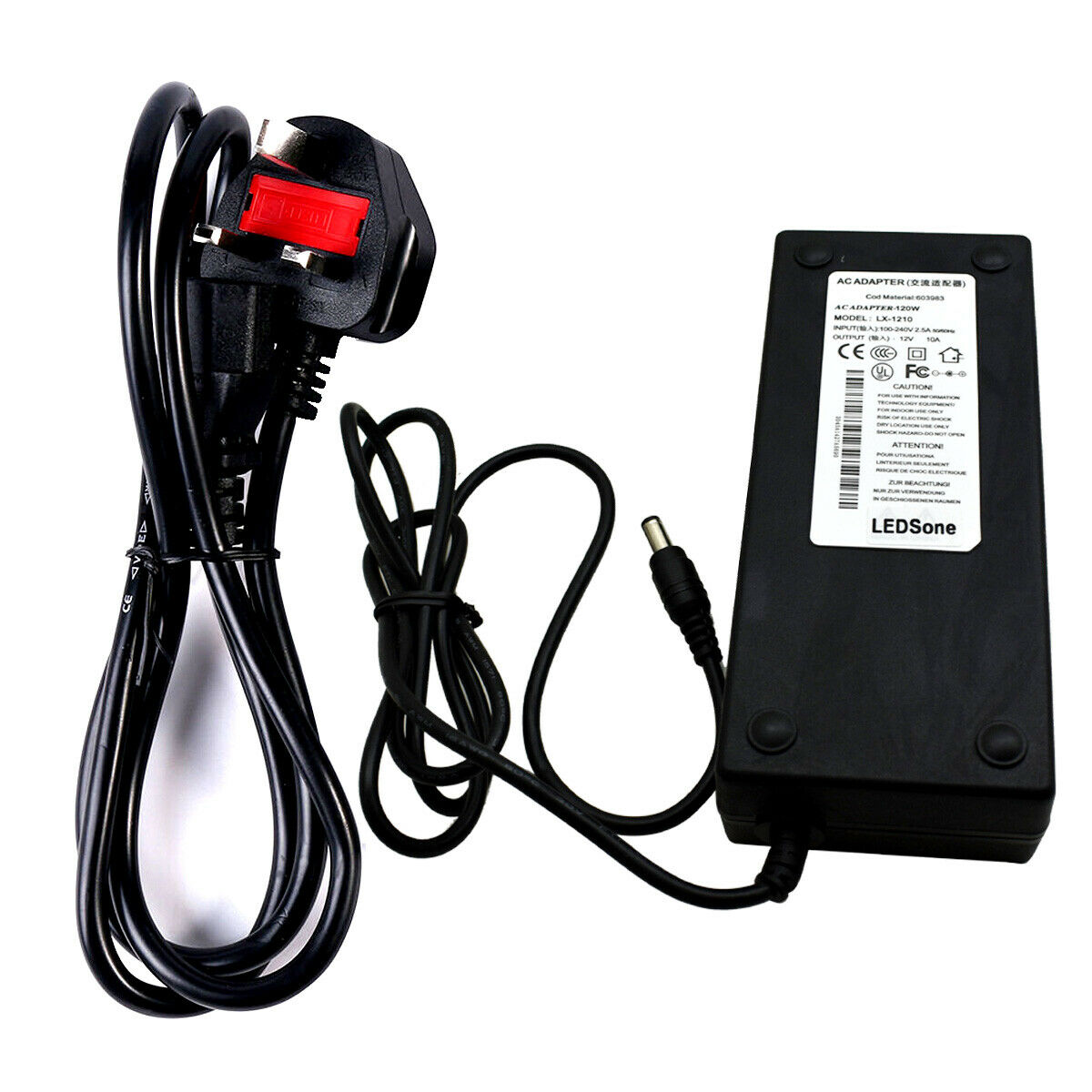 AC DC 12V 10A Power Supply Adapter Charger Transformer for 3528/5050 LED Strip