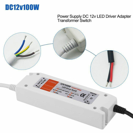 12V LED driver power supply transformer 240V input DC output for LED strips.