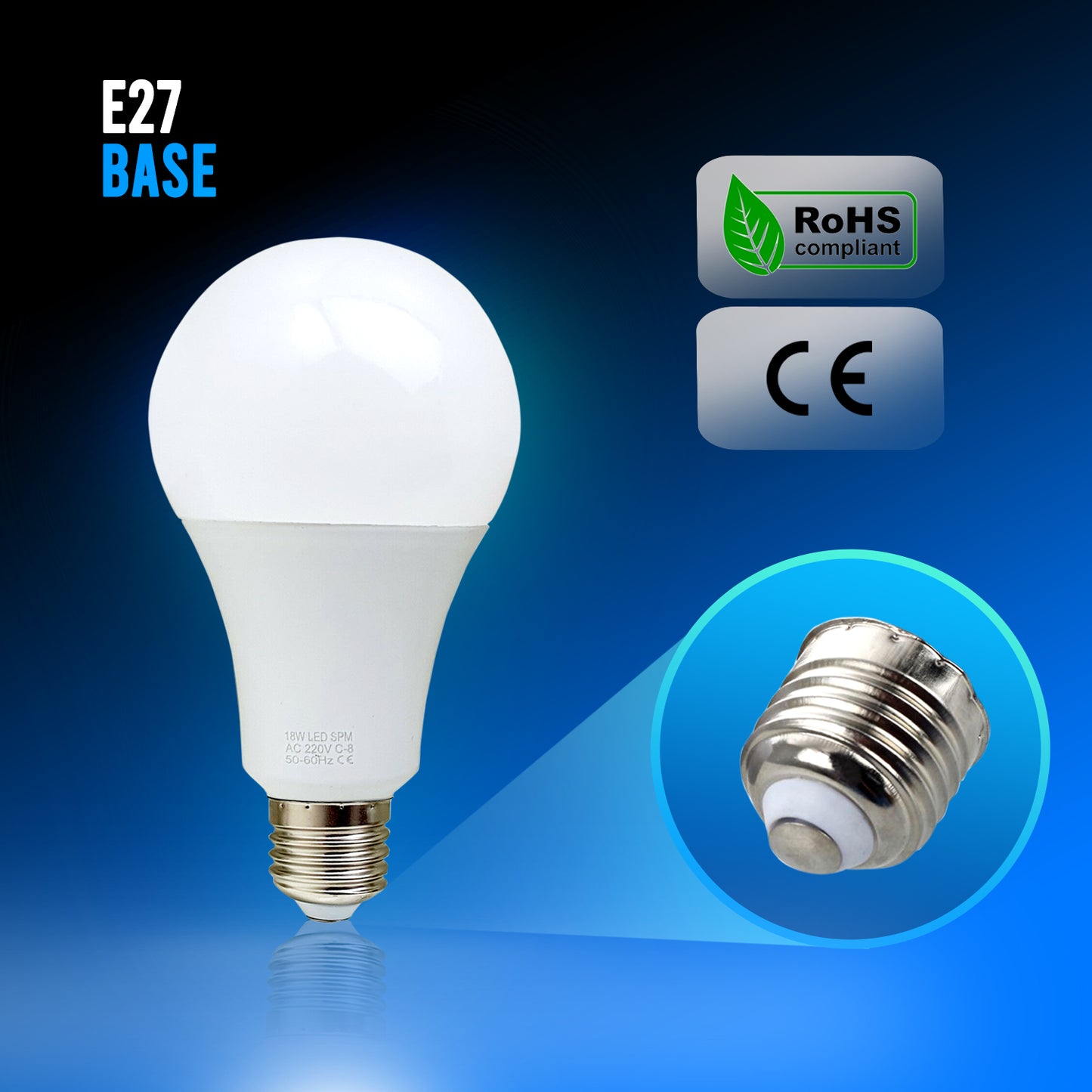 15W E27 Cool White  A60 Globe LED Light Bulb Energy Saving Lamp