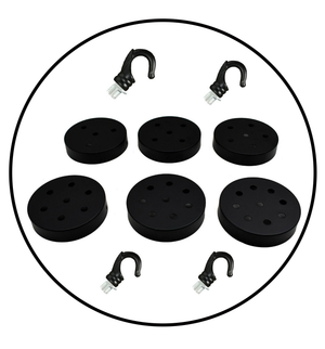 Black Ceiling Rose Hook Plate Light Fitting Chandelier