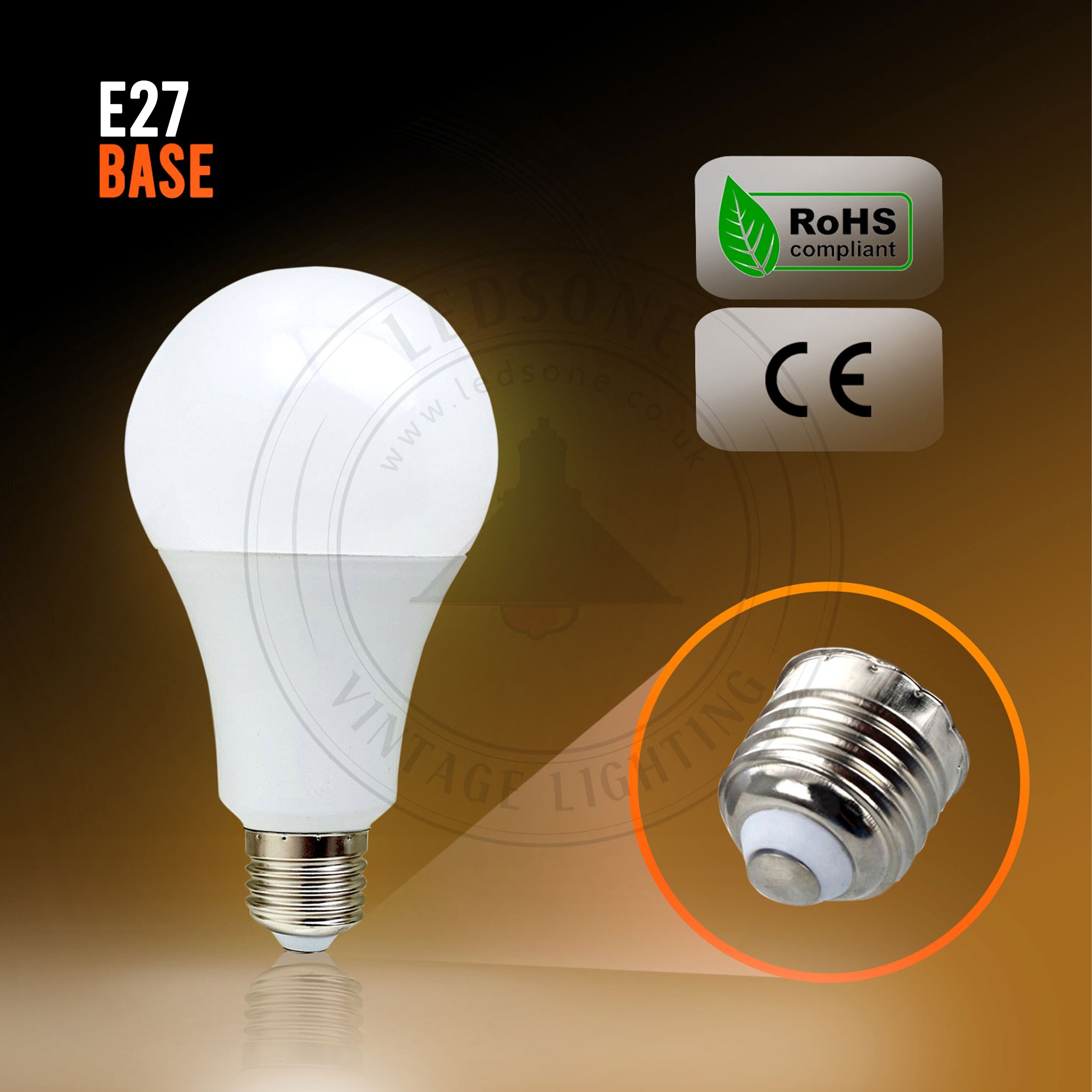 E27 3W Energy Saving Warm White LED Light Bulbs A60 E27 Screw-in non dimmable bulbs